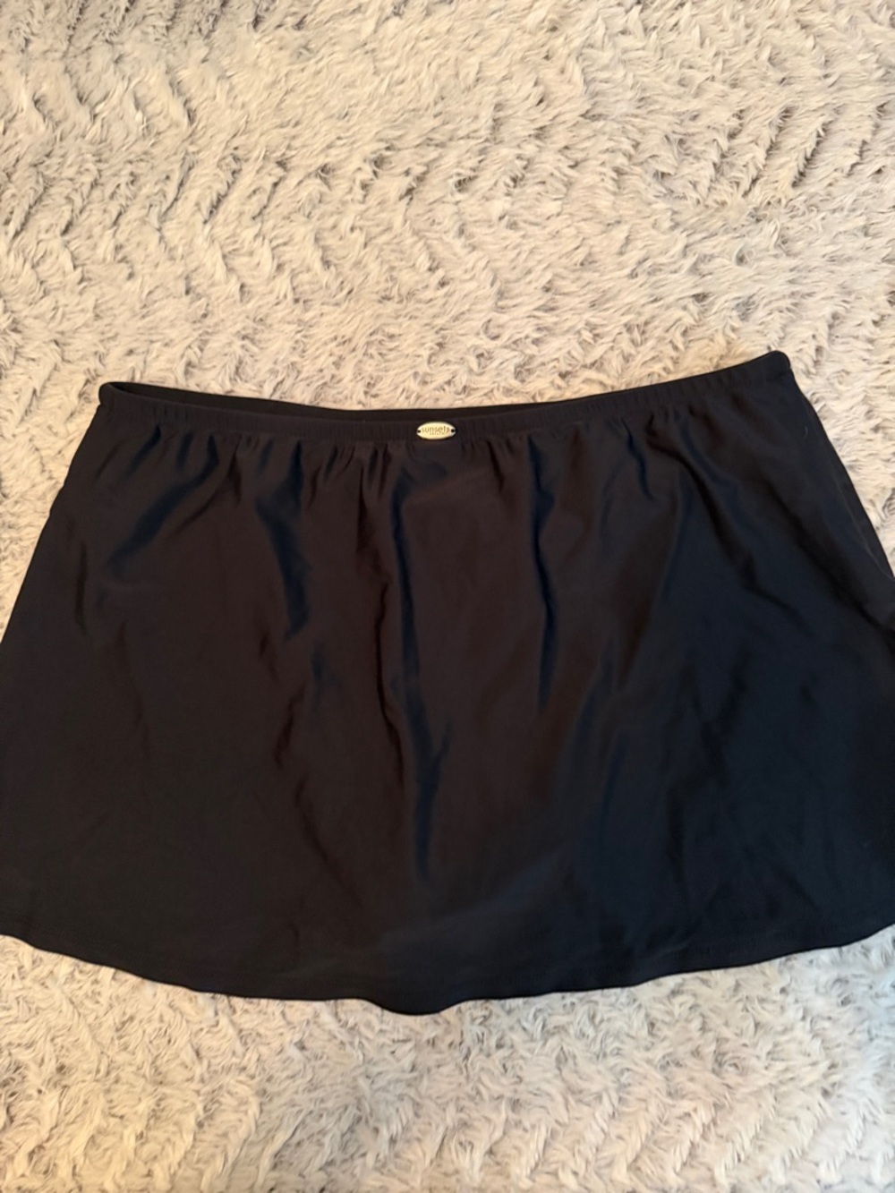 Black Swim Skirt Bikini Bottom - Sleek Swimwear by Sunsets Separates L - Picture 2 of 8